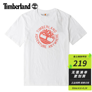 Timberland 男子纯棉印花白T恤短袖 A2Q4A100