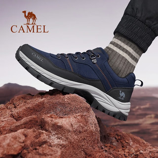 CAMEL 骆驼 户外登山鞋男季耐磨防滑徒步鞋低帮减震户外爬山鞋 FOS2230001，黑/灰，男 41