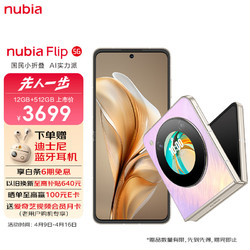 nubia 努比亚 Flip 12GB+512GB 香芋紫色 5000万后置双摄 120Hz屏 5G 拍照 AI 小折叠屏手机