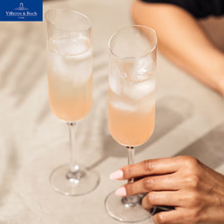 Villeroy & Boch 德国唯宝 Villeroy&Boch）新月系列 进口水晶玻璃 不规则对称 香槟杯170ml 4只装 香槟杯