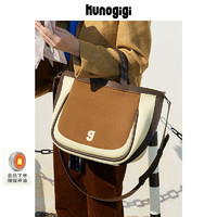 WARMSTUDIO 古良吉吉 织织托特包横款小号小众设计大容量棕色包包女手提斜挎包