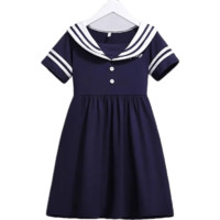 女童海军领连衣裙夏季新款韩版洋气裙子中大儿童装女孩网红公主裙
