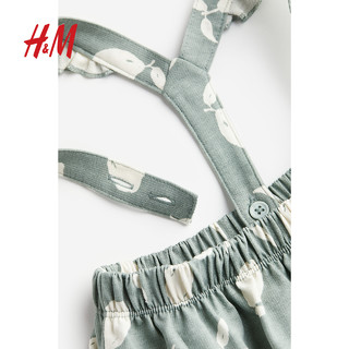 H&M HM童装女婴套装2件式夏季柠檬印花棉质背带套装 1179851 浅粉色/花卉 100/56
