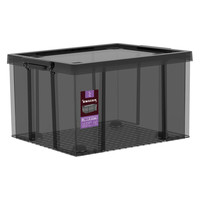 空间专家 SPACEXPERT不带轮直角抗压收纳箱整理箱储物箱 50L 透黑款 51*37.5*31.5cm