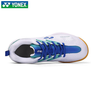 YONEX尤尼克斯羽毛球鞋yy缓冲透气训练男女宽版SHB460WCR白蓝42码