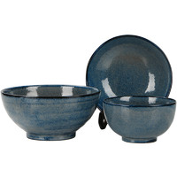 美浓烧-天目釉瓷器釉下彩餐具家用米饭碗汤碗和风拉面碗碟盘