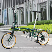 HITO德国HITO折叠自行车 超轻便携9变速自行车 折叠可推行折叠车复古 圣诞绿