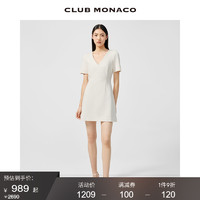 CLUB MONACO 摩纳哥会馆 女装V领短袖修身气质高腰简版修身短款连衣裙