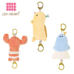 LIV HEART 日本LIVHEART龍蝦鑰匙掛件包包女鑰匙扣公仔情侶鑰匙鏈毛絨女迷你