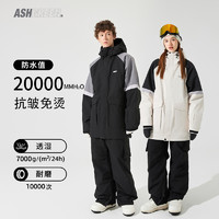 PONTAPES ASHGREEN滑雪服男新款防水保暖耐磨单板外套女滑雪上衣滑雪裤套装