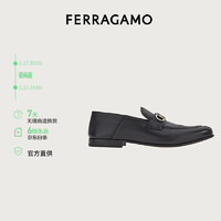 菲拉格慕（Ferragamo）男士黑色Gancini扣饰乐福鞋 0758410_3E _ 95