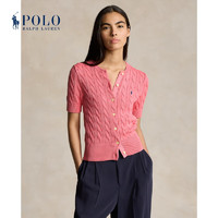 Polo Ralph Lauren 拉夫劳伦女装 24年夏修身版棉质针织开襟衫RL25483 670-粉红色 M