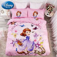 Disney 迪士尼 儿童纯棉四件套全棉卡通床单被套女床上用品三件套女孩床品公主风
