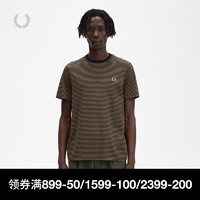 FRED PERRY 男士短袖T恤夏季休闲麦穗刺绣条纹圆领宽松上衣潮M5616