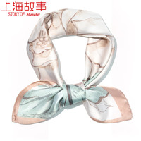 上海故事领巾女春秋2024仿真丝中方巾桑蚕丝围巾礼盒 春醉茶花 淡粉