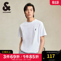 杰克琼斯 杰克·琼斯（JACK&JONES）法斗刺绣潮流男 本白色