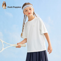 暇步士 童装儿童夏季短袖男童女童男女大童夏装短袖圆领衫 本白 130cm