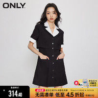 ONLY 春夏时尚短款撞色假两件短袖西装连衣裙女|123107075