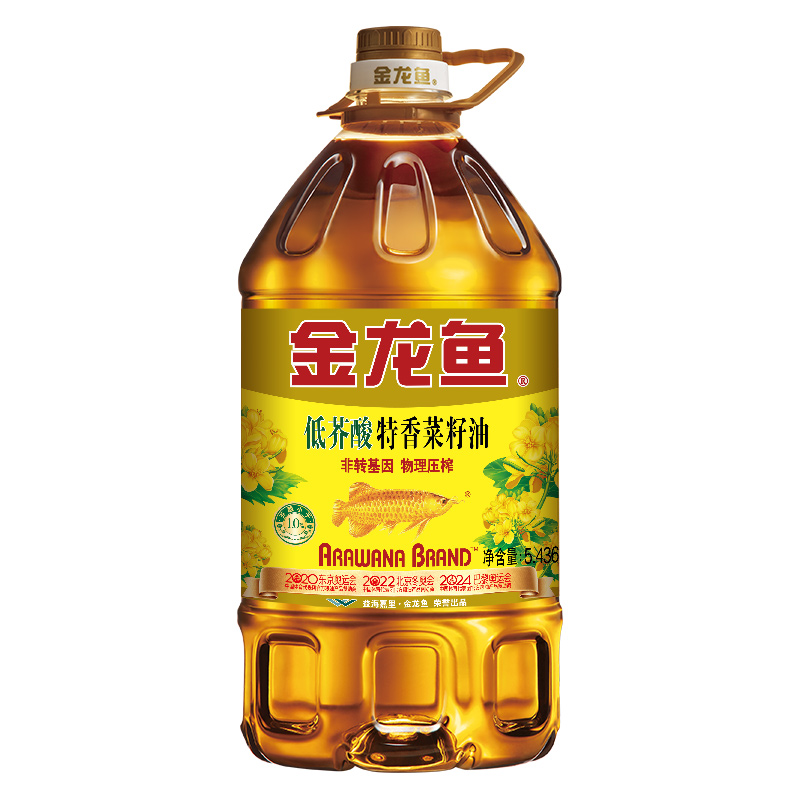88VIP：金龙鱼 特香低芥酸菜籽油5.436L/桶食用油