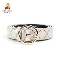 稻草人(MEXICAN)皮带女韩版时尚休闲百搭腰带简约ins风裤带 白色 95cm