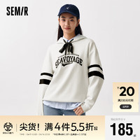 Semir 森马 卫衣女字母印花宽松连帽2024春季时尚个性101124116045