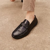 SENDA 森达 豆豆鞋男春季商场同款一脚蹬休闲皮鞋