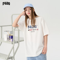 F426 国潮牌夏季情侣宽松休闲趣味字母旗帜logo短袖T恤