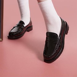 BeLLE 百丽 英伦风乐福鞋女鞋2024春季新款鞋子单鞋黑色小皮鞋