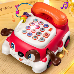 奇森 萌趣小狗电话车  儿童早教仿真音乐电话机玩具