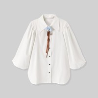 限尺码：太平鸟女装 泡泡袖通勤衬衫 A1CAC333882