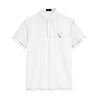 限尺码：太平鸟女装 男装夏季休闲白色明线短袖套头修身青年男式Polo衫