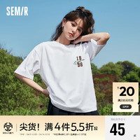 Semir 森马 短袖t恤女纯棉刺绣打底衫夏101323100095