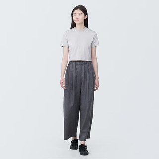 无印良品（MUJI） 女式 防紫外线凉感 短款 短袖T恤  上衣打底衫女款内搭夏季 浅灰色 XS 150/76A