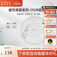 CORELLE 康宁餐具 碗碟套装饭碗家用乔迁高档餐具盛世游园玻璃餐具整套 游园17cm浅盘* 2头