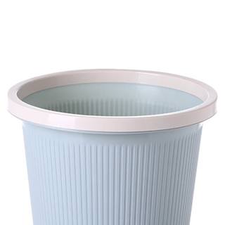 海斯迪克 塑料压圈垃圾桶 无盖垃圾篓 卫生间办公室圆纸篓 蓝色(6个)