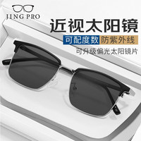 JingPro 镜邦 1.60MR-8近视太阳镜（含散光）+超酷双梁飞行员镜框多款可选