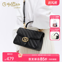 goldlion 金利来 真皮女包单肩包2024新款时尚简约手提斜挎包百搭通勤小方包