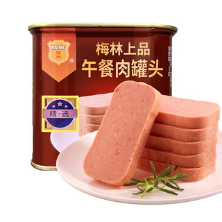 MALING 梅林 中粮梅林上品午餐肉罐头340g*4罐装 速食猪肉火锅泡面配菜即食