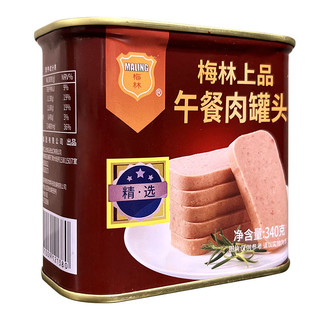 MALING 梅林 中粮梅林上品午餐肉罐头340g*4罐装 速食猪肉火锅泡面配菜即食