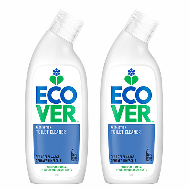 ecover 洁厕剂 海风鼠尾草香型 750ml*2 除臭去味除垢 洁厕灵 马桶清洁剂