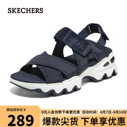 SKECHERS 斯凯奇 2023年夏季女子轻便魔术贴凉鞋119710 海军蓝色/NVY 35.00