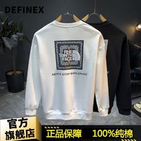 DEFINEX 秋冬季新款男士圆领卫衣潮流潮牌长袖ins休闲印花套头上衣加绒