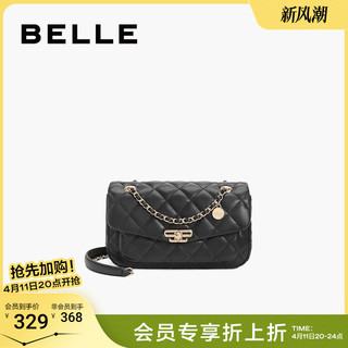 BeLLE 百丽 包包女2024新款气质优雅菱格包单肩质感斜挎链条包X6940BX4