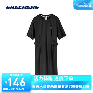 SKECHERS 斯凯奇 爆笑怪兽系列女子连衣裙L222W034 碳黑/0018 M