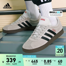 adidas 阿迪达斯 「T头鞋」VL COURT休闲板鞋德训鞋男女阿迪达斯官方轻运动 灰色/黑色/红色 37(230mm)