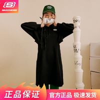 SKECHERS 斯凯奇 春夏舒适亲肤女士休闲卫衣裙针织连帽长袖连衣裙L423W075