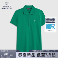 布克兄弟（BrooksBrothers）女士24春夏美式棉质翻领针织Polo衫 3001-深绿色 XL