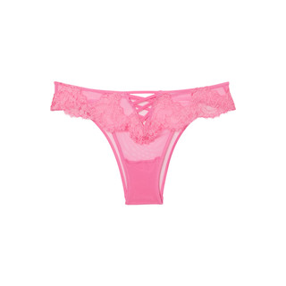 维多利亚的秘密性感轻薄网纱绑带蕾丝半包臀内裤 5KVS桃粉色 11237635 M