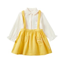Purcotton 全棉时代 秋季婴幼儿衬衫半裙两件套