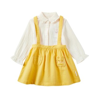 限尺码：全棉时代 秋季婴幼儿衬衫半裙两件套